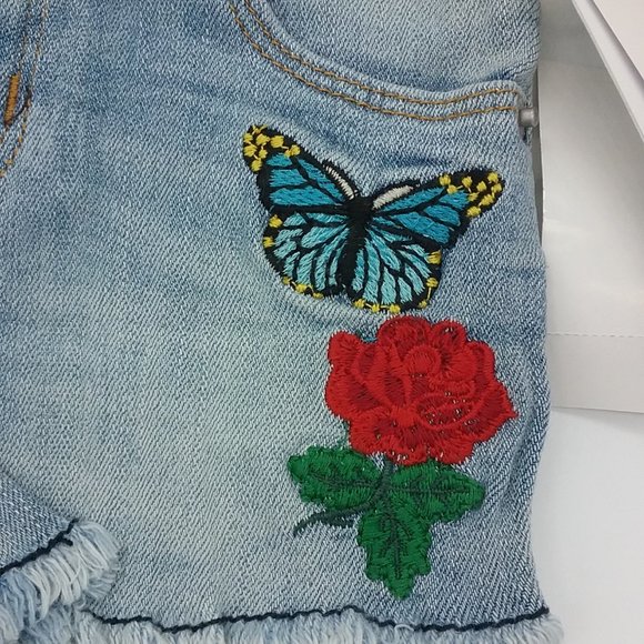 Hudson Flower Field Embroidered Denim Shorts - Picture 6 of 13